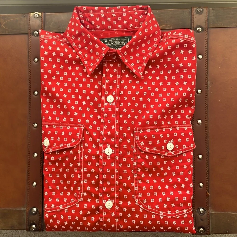 RL Polo Country red print casual western shirt - Picture 1 of 7